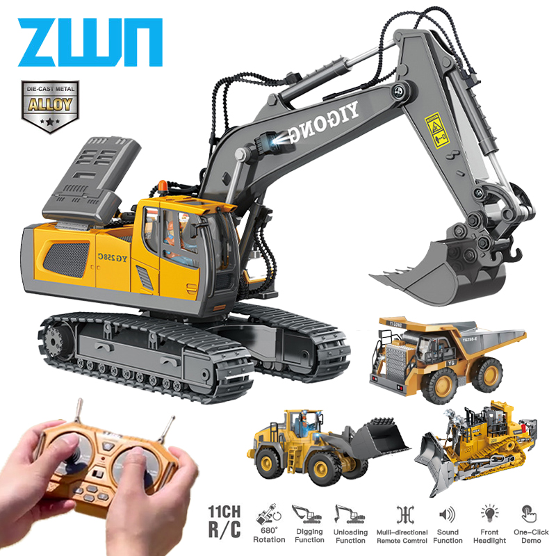 Model Kit Excavator - ZWN 2.4G uzaktan kumanda ekskavatör DAMPERLİ